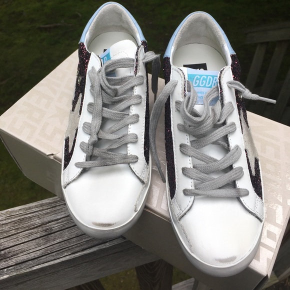 Golden Goose Superstar Sneaker Wine Glitter NIB - Picture 7 of 11